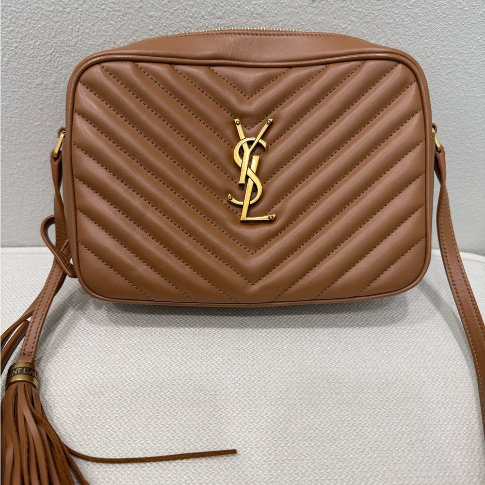 Yves Saint Laurent Cinnamon Tan Quilted Leather Crossbody Bag